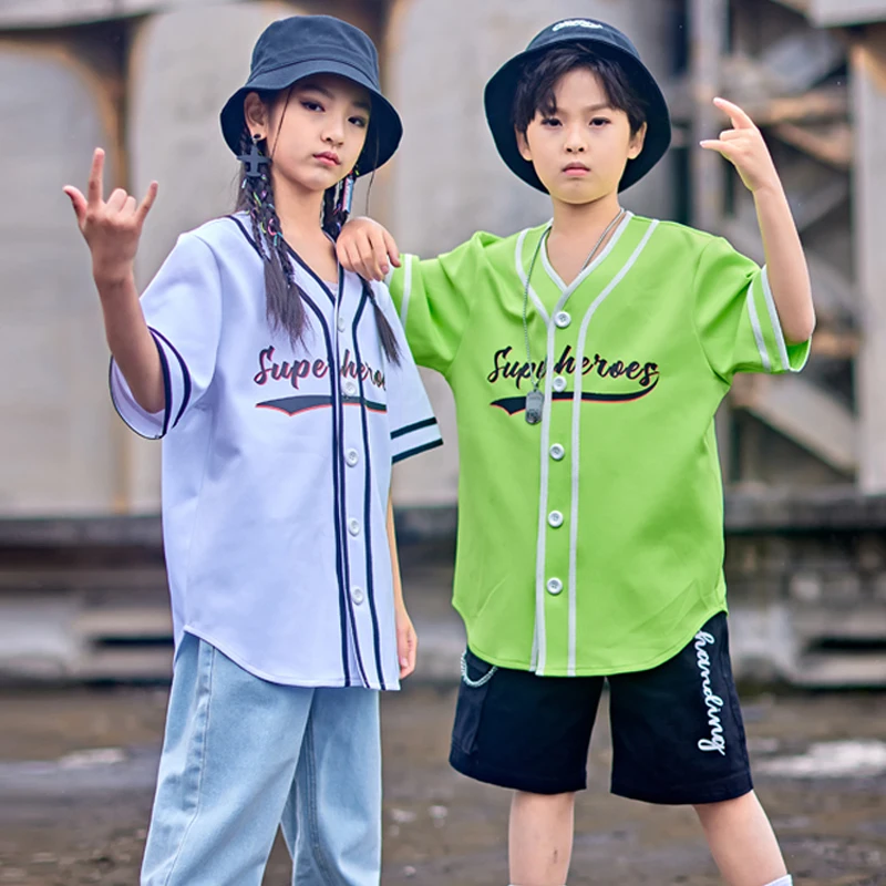 

New Ballroom Hip Hop Dancing Clothes Short Sleeved Sports Pants Streetwear Jazz Dance Costumes Performance Rave Clothes DN12003