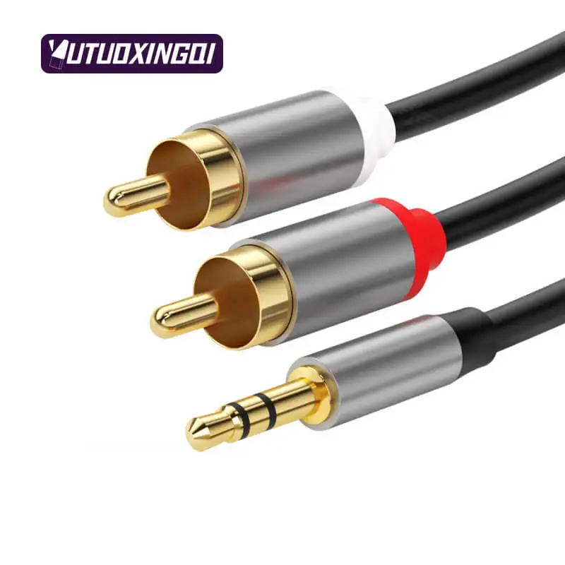 

HIFI RCA 3.5mm to Double Lotus Universal Audio Cable One Divides Into Two Connection Sound Cable Computer phone Gold Plated