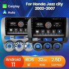 Автомобильный мультимедийный радиоприемник, стерео плеер Android 11 2din для Honda Jazz City 2002 2003 2004 2005 2006 2007 GPS навигация SWC