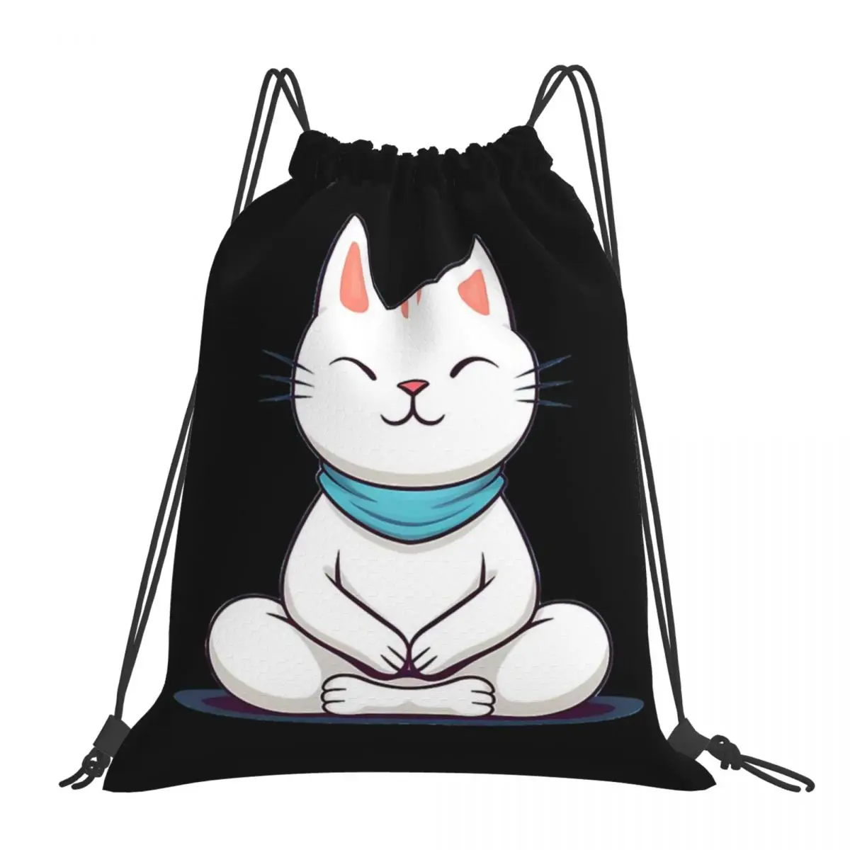 

Медитационные рюкзаки Meow, портативные сумки на шнурке, сумка для хранения с карманом на шнурке, сумка для книг для путешествий, студентов