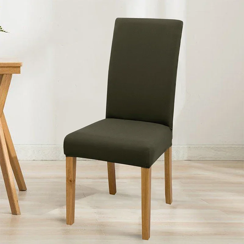 

Эластичный однотонный регулируемый чехол на стул, эластичные чехлы из спандекса, чехлы на сиденья на стулья, кухня, столовая, свадебный банкет, дом