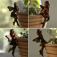 wings girl hanging cup resin decoration fairy combination flower basket edge decoration home garden design fairy pot