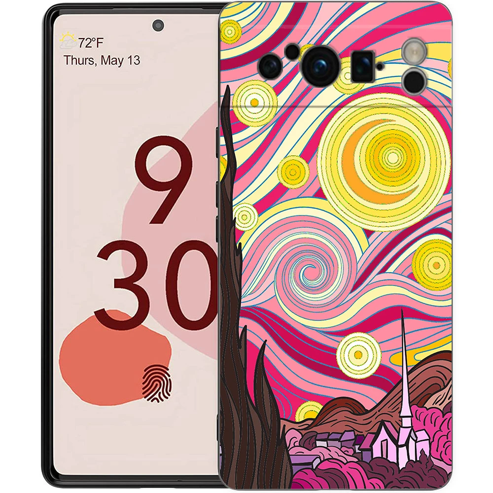 Фото Чехол для телефона Google Pixel 9 8 7 6 9A 8A 7A 6A Pro 10 9 Pro XL Мягкий чехол из ТПУ Capas Van Gogh Art Starry Night Aesthetics №2