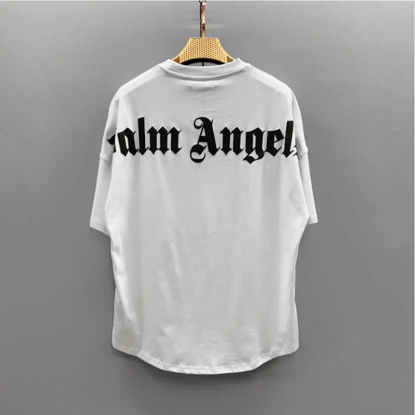 Palm Angels 22SS Letter Logo Short Sleeve Round Neck Men Women T-Shirt Unisex Lovers Couple Style Cotton Boyfriend GiftФутболка