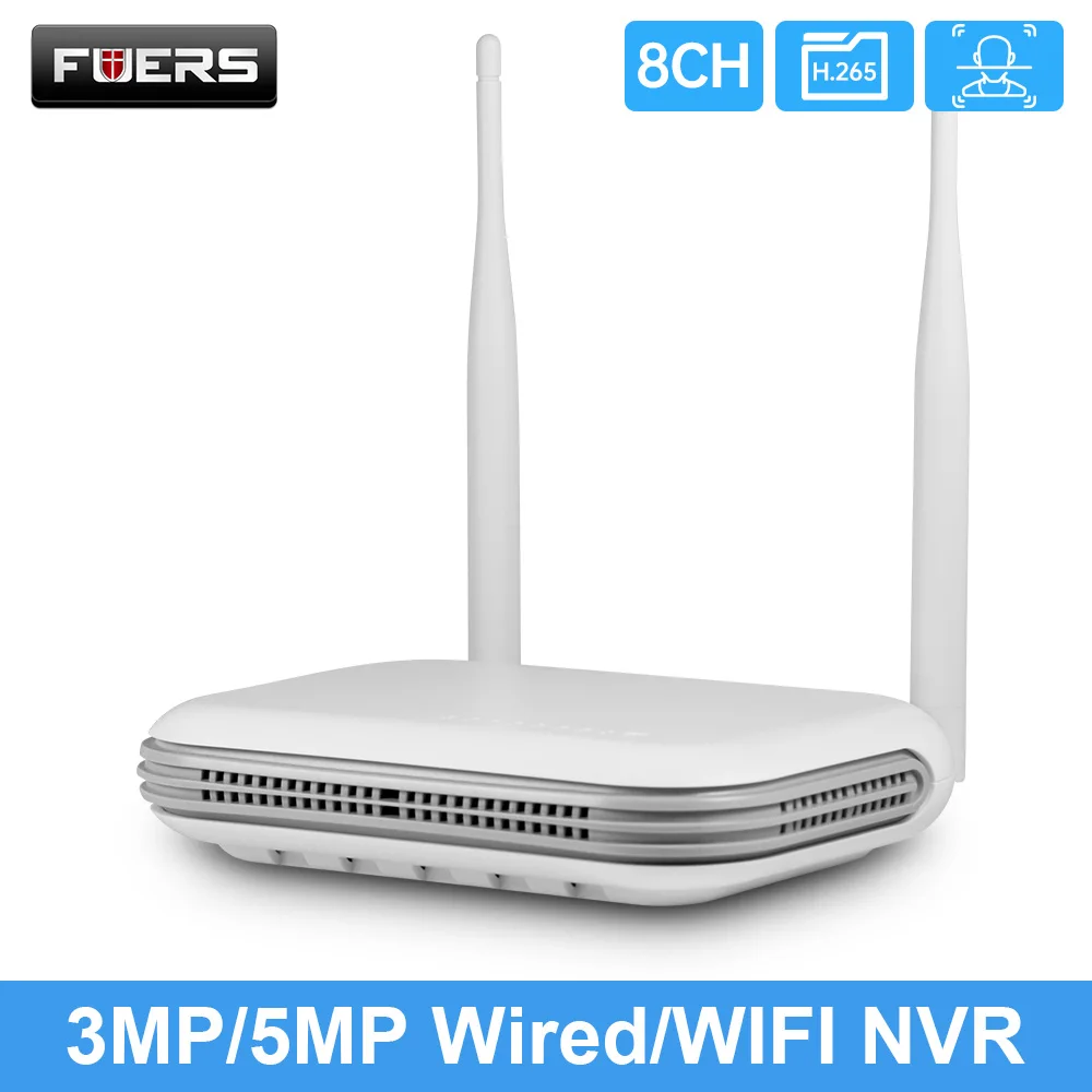 Fuers DIY H.265 3MP 8CH Wireless NVR Security Outdoor WIFI IP Camera System Kit Surveillance CCTV Face Audio Video Recorder