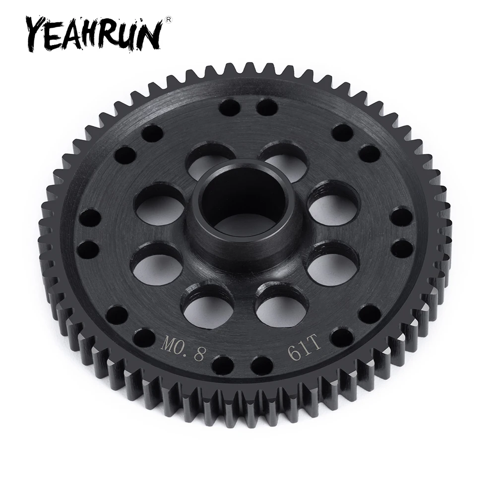 Фото YEAHRUN Металлическая головная шестерня M0.8 61T 32P с цилиндрической головкой для 1/10 GORGON 4X2 MEGA 550 BRUSHED Monster Truck, обновленные детали №2