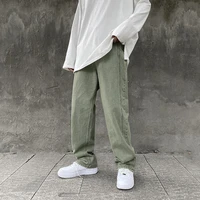 green jeans for men straight loose trousers spring and autumn oversize wide leg pants casual high street fashion male clothing