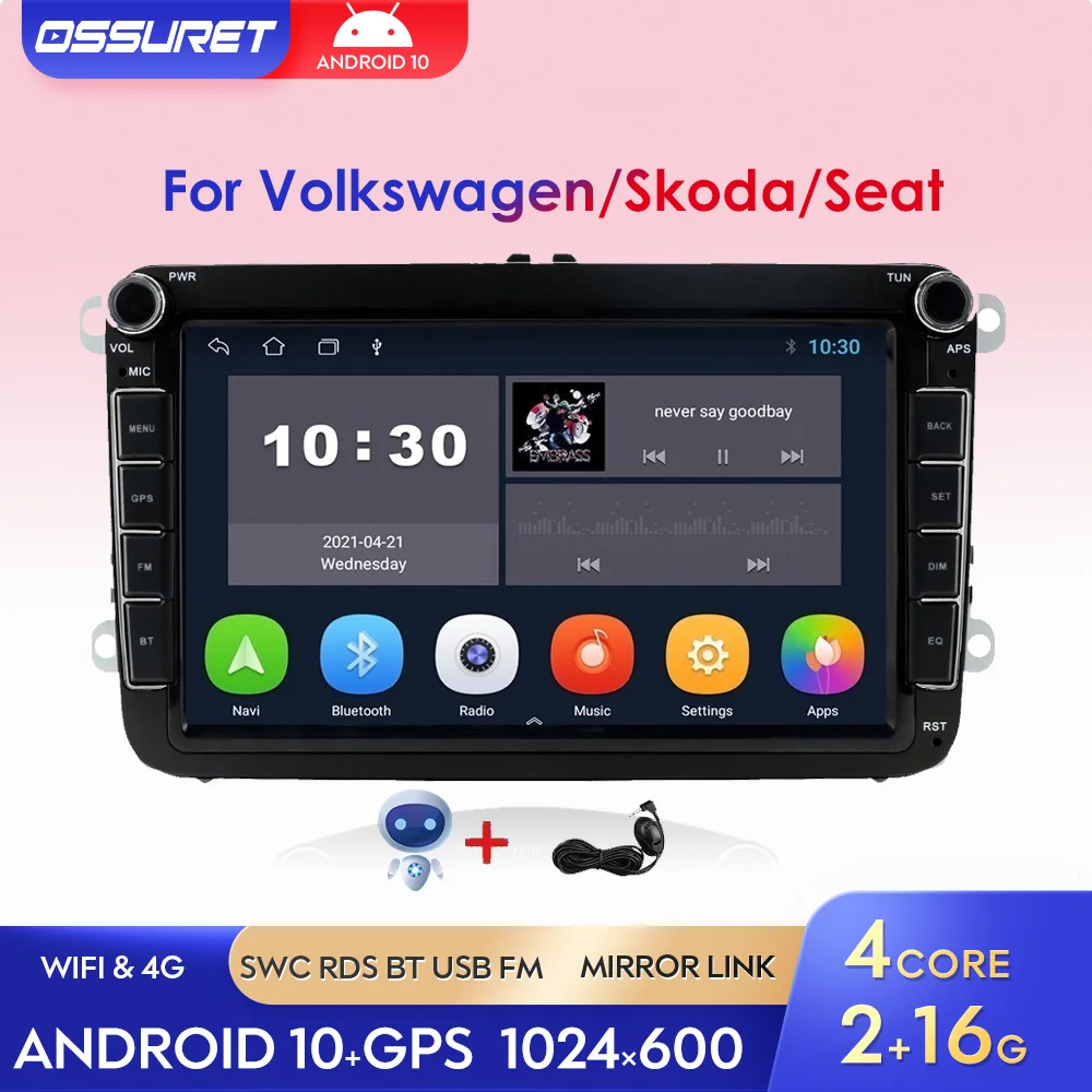

Android10 Car Navi Multimidia Stereo For VW Golf Passat B6 Touran Polo Skoda Octavia Seat Altea Tiguan Jetta GPS Radio Player BT