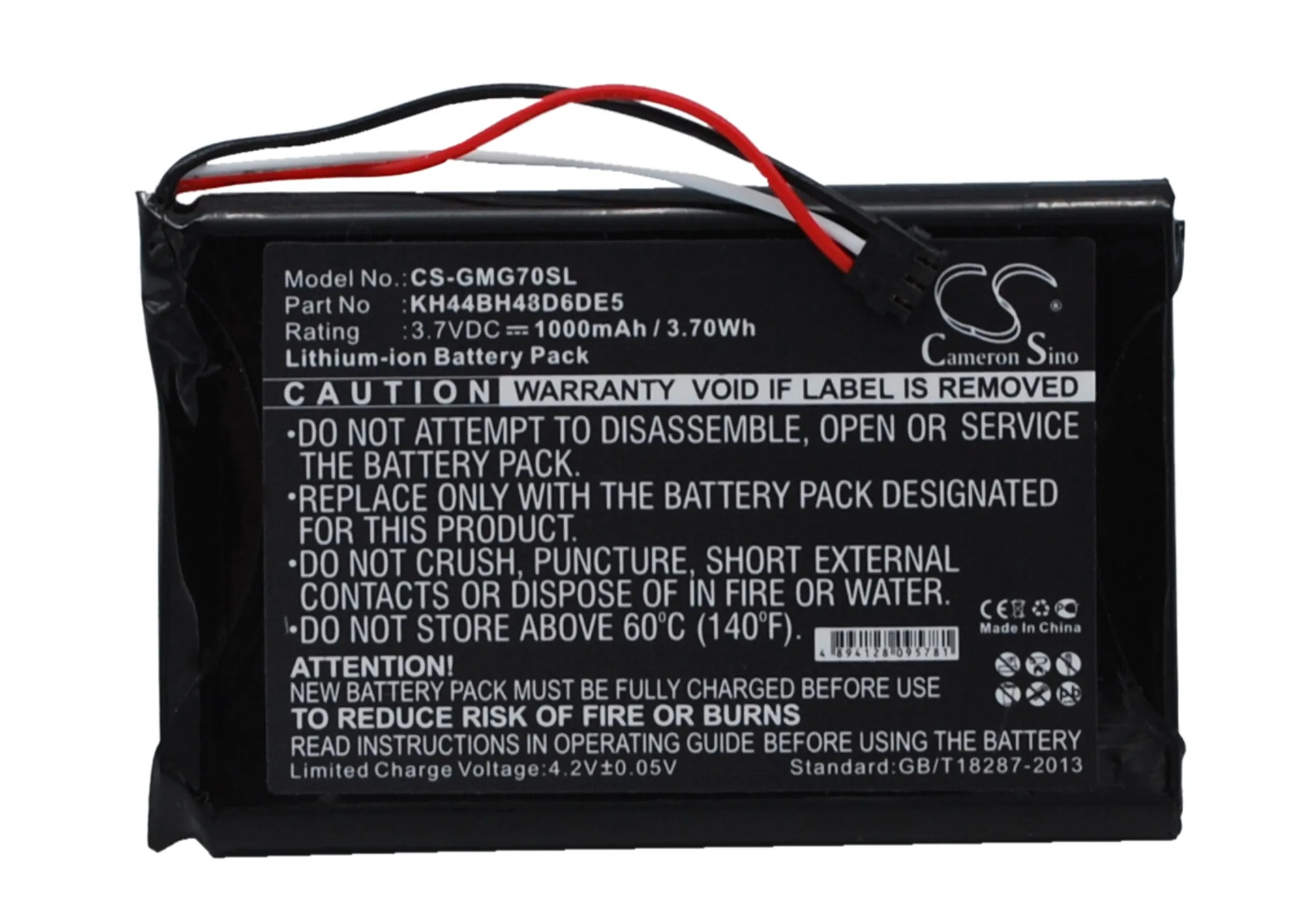 

Аккумулятор CameronSino для Garmin touch G7 1000 мАч/Вт-ч KH44BH48D6DE5