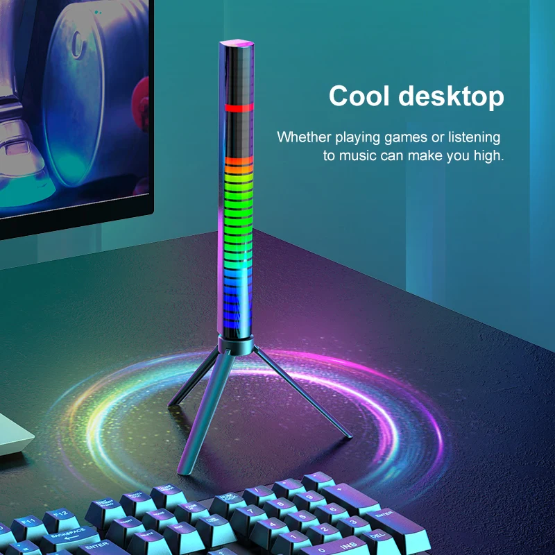

Новинка, RGB-управление музыкой, светодиодное освещение, управление через приложение, звукосниматель, Голосовая активация, ритм, освещение s, ...