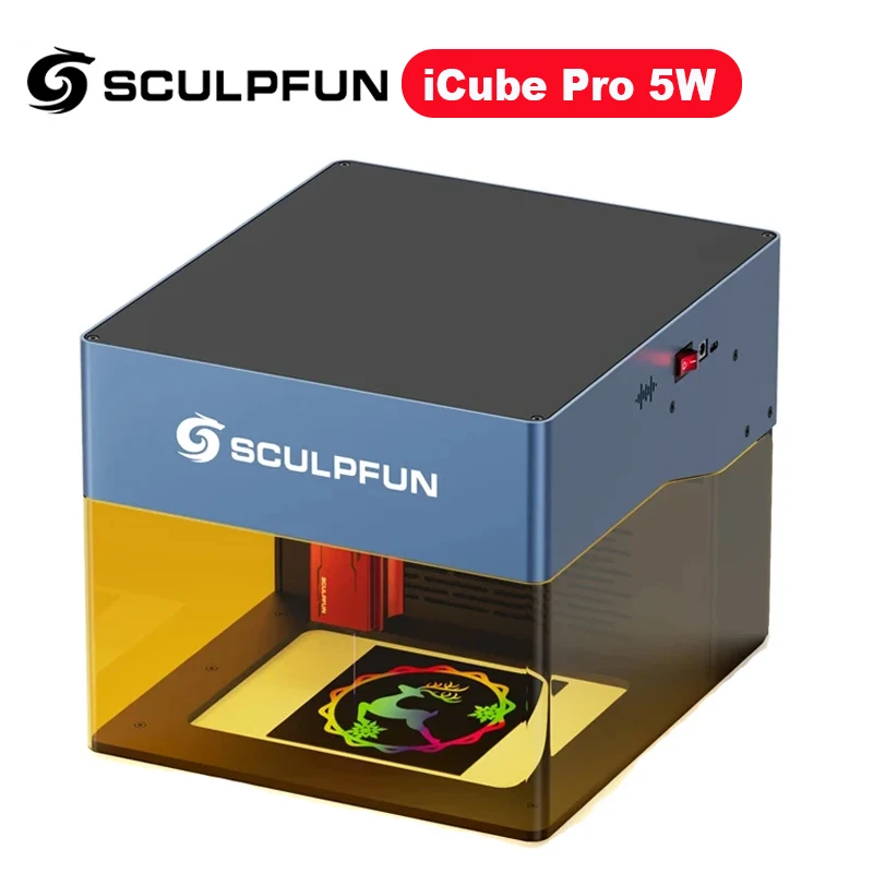 Sculpfun iCube Pro 5W Laser Engraver Portable Laser BT Engraving Machine w/ Smoke Filter Temperature 130x130mm Area Type-C