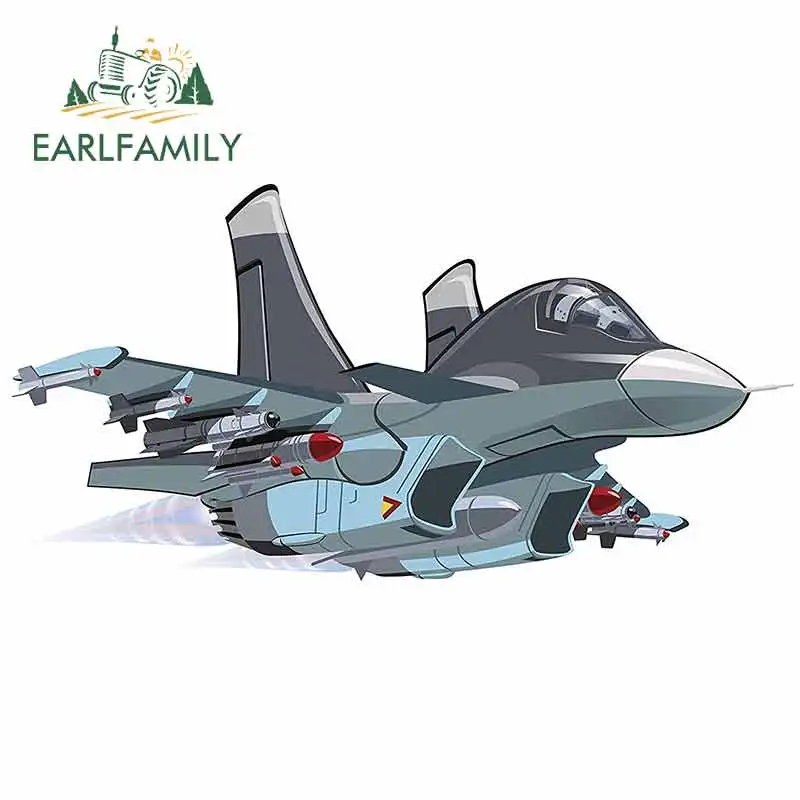 

EARLFAMILY 13 см x 6,5 см для мультяшного истребителя ВВС отличная наклейка кондиционер Автомобильная наклейка виниловый материал DIY печать на заказ