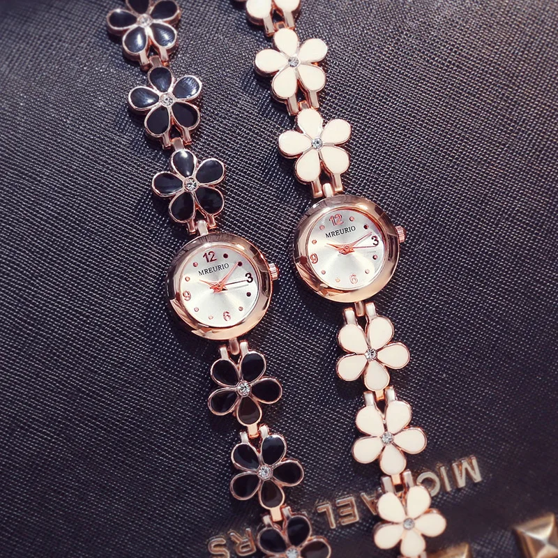Модные женские наручные часы с цветком маргариткой для студентов кварцевые