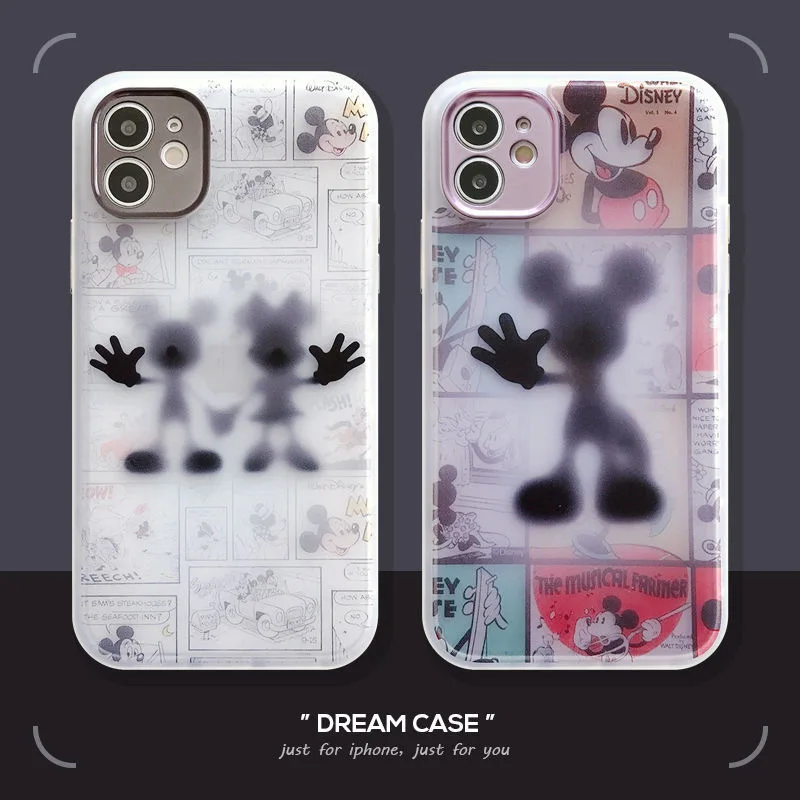 

Cartoon Phantom Mickey Minnie Phone Cases For iPhone 13 12 11 Pro Max Mini XR XS MAX 8 X 7 SE Mini Transparent Case