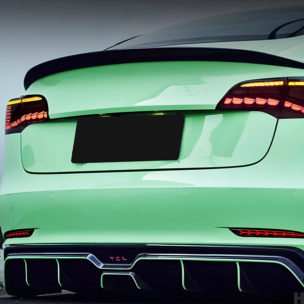 Фото Модернизированные автомобильные задние фонари в сборе для Tesla Model 3 Model Y 2019-2023, светодиодные автоматические задние фонари, весы дракона, аксессуары для инструментов №1