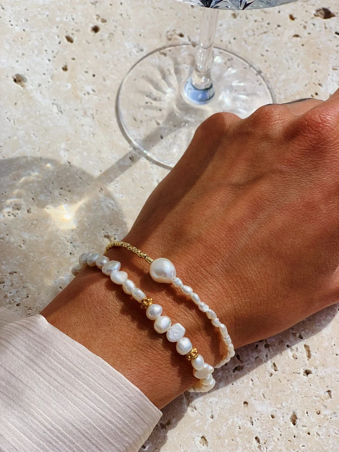 Женские браслеты из натурального пресноводного жемчуга