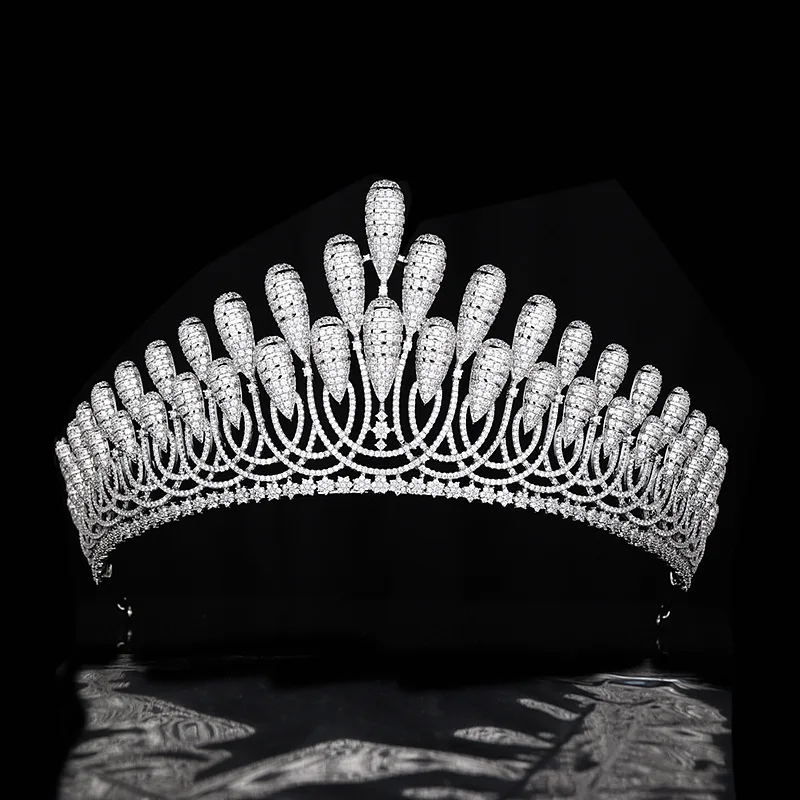 

Crown Hair Jewelry Modern Luxury Wedding Bride Wedding Zircon Stone Accessories Shiny Crystal Bar Mitzvah Party Hairwear Tiaras