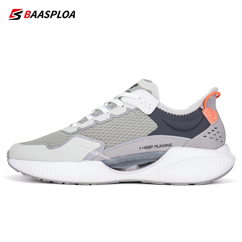 Baasploa Men Running Shoes Lightweight Comfortable Sport Shoes New Mesh Breathable Casual Sneakers Men Non-Slip Free Shipping