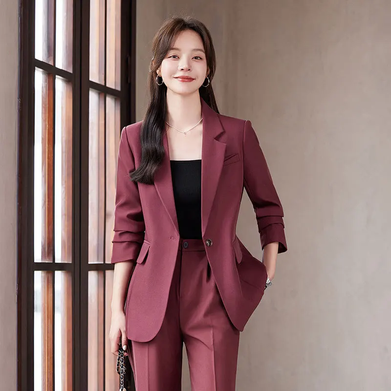 Белый костюм High Sense женский весенне-осенний деловой темпераментный рабочий