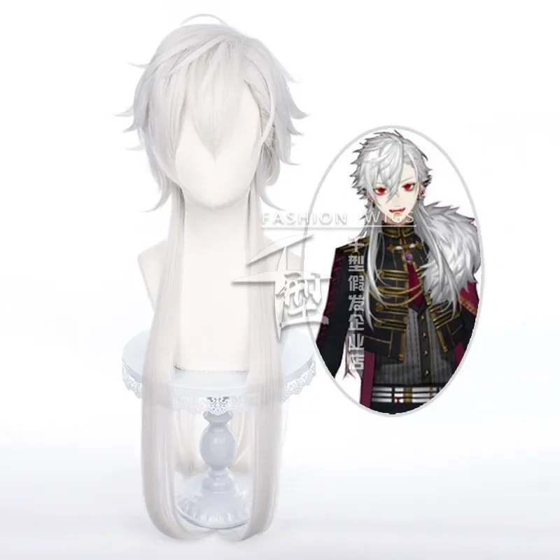 Парик VTuber Kuzuha Sanya Косплей Youtuber Длинные серебристо-белые термостойкие волосы +
