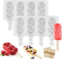 silicone ice cream mold cake pop 2 pieces 4 cell popsicle mold with 100 wood sticks diy juice homemade cakesicles mold for kids