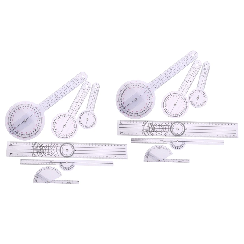 

PPYY-12Pcs Spinal Ruler Spinal Finger Goniometer Protractors Multi-Ruler Angle 180/360 Degree Measuring Tool