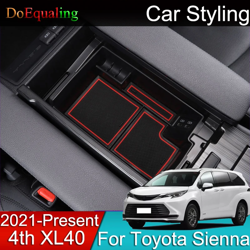 

Console Car Armrest Central Storage Box Container Glove Organizer Case Accessories for Toyota Sienna 4th XL40 2020 2021 2022
