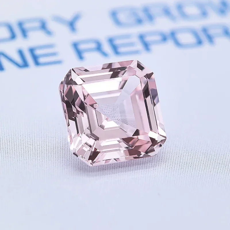 Выращенный в лаборатории сапфир Asscher Cut Morgan Pink VVS1 Подвески Драгоценный камень DIY