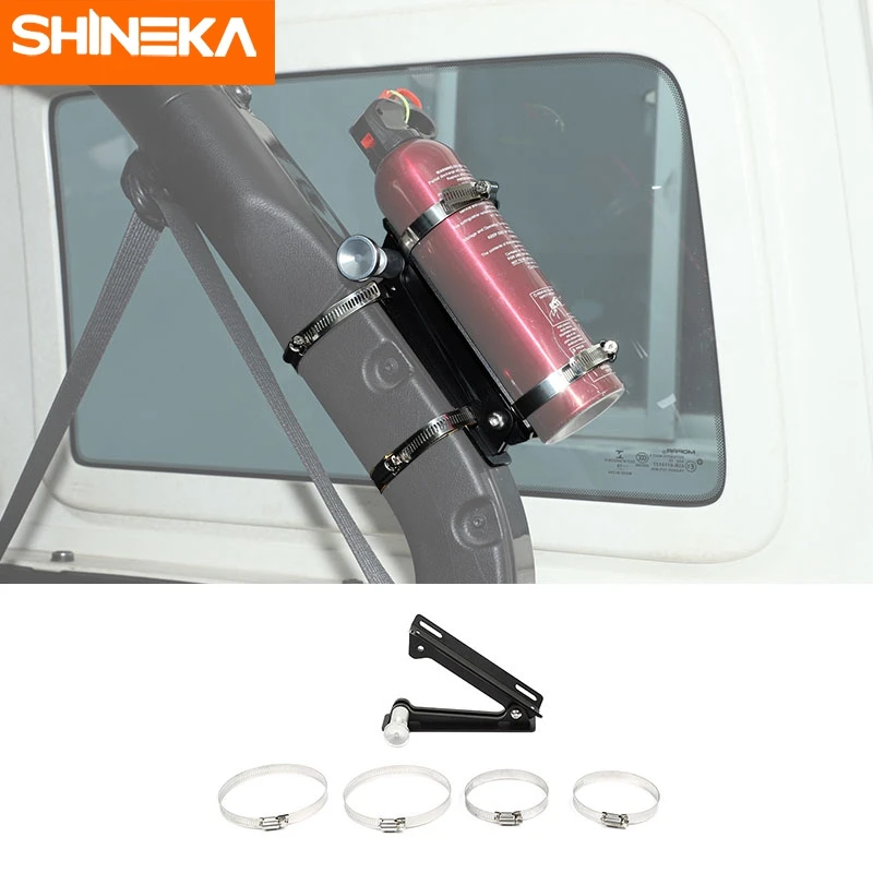 

SHINEKA Car Fire Extinguisher Mount Bracket Adjustable Holder For Jeep Wrangler TJ JK JL JT Sport Sahara Universal Accessories