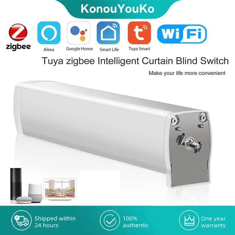 

Tuya Smart Home Electric Curtain Motor Zigbee WIFI Voice Control Noise-Free Motor Automatic Curtain System for Alexa Google Home
