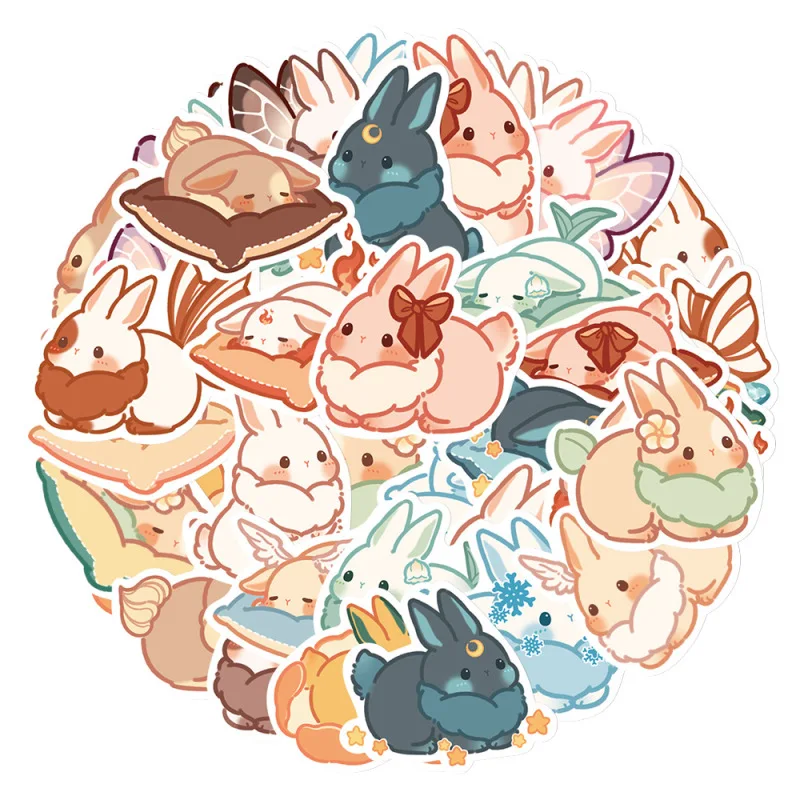 10/25/50 шт. наклейки с милыми животными и кроликами граффити водонепроницаемые для