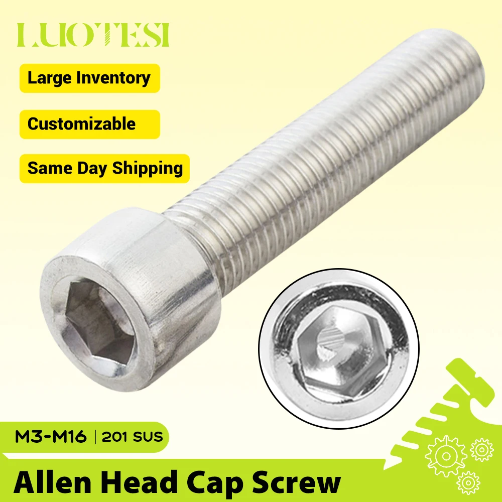 LUOTESI Болты с шестигранной головкой нержавеющая сталь M3 M4 M5 M6 M8 M10 M12  GB70
