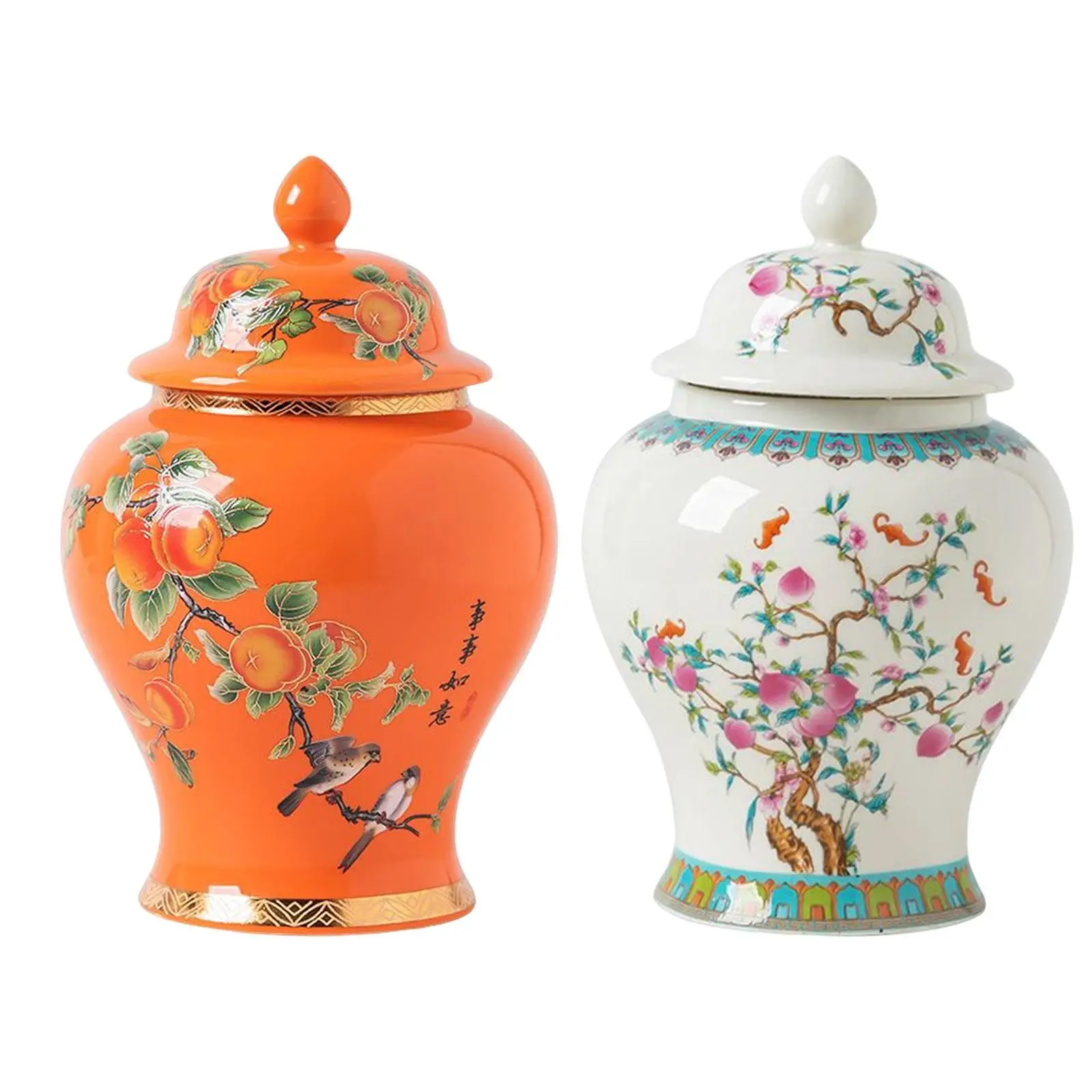 7" Porcelain Ginger Jar Airtight Lid Vase Sealed Storage Jar Can Ancient Chinese