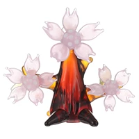 1pc lovely creative flower figurine crystal adornment glass flower decoration for car home