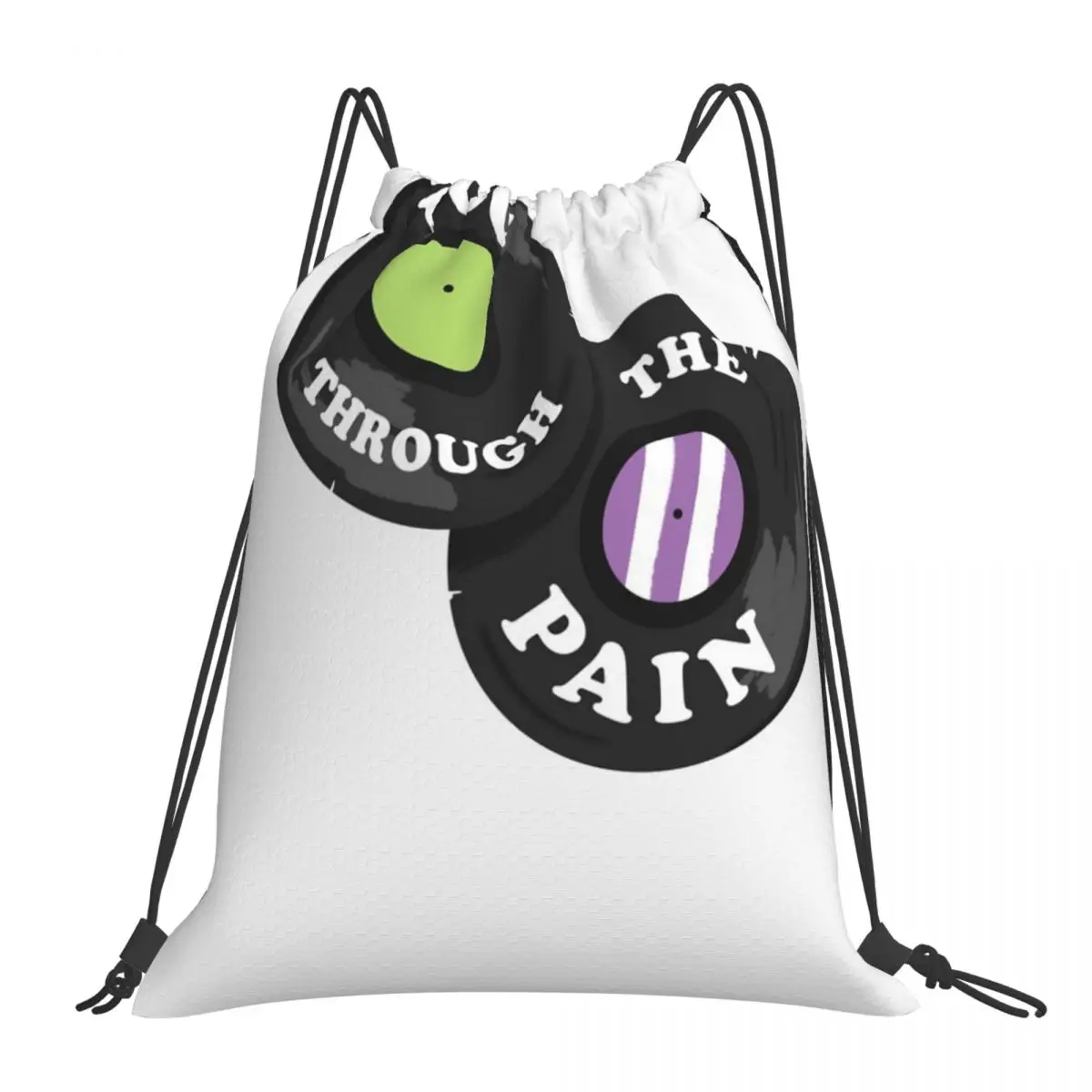 

Pog Through The Pain Drawstring Bags Backpacks Bag String Bag Backpack Men Drawstring Male