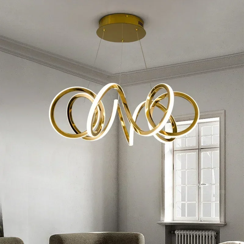 Подвесные светильники SaloEElaitte золотые круглые LED