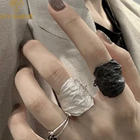 xiyanike 2022 vintage black white open cuff finger rings for women new fashion party adjustable jewelry girl gift %d0%ba%d0%be%d0%bb%d1%8c%d1%86%d0%be %d0%b6%d0%b5%d0%bd%d1%81%d0%ba%d0%be%d0%b5