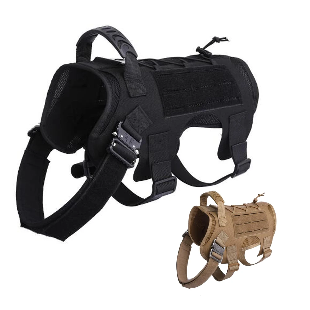 

Tactical Dog Harness Adjustable Soft Padded Dog Vest No-Pull Service Pet Vest Harness With Handle Control For Medium Large Dog