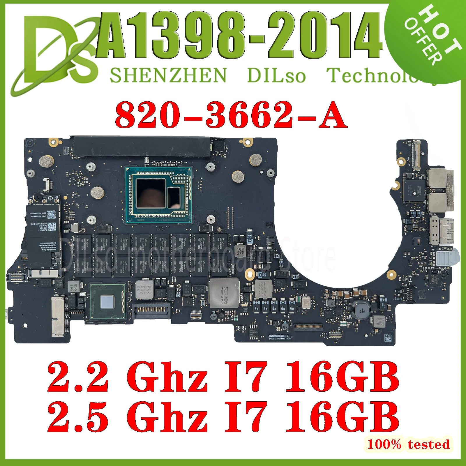 

Apple MacBook Pro 15 A1398 2014 Intel Core i7 Laptop Mainboard 820-3662-A 2.2G 2.5G I7 16G Logic Board Motherboard 100% Test