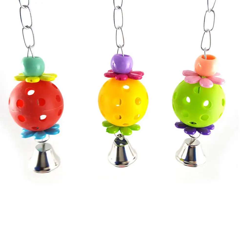 

Colorful Pet Parrot Toy Egg Bell Ball Dog Toy Cat Toys Hanging Parrot Toy Pet Dog Ball Bell Toys Play Teeth Training Pet Product