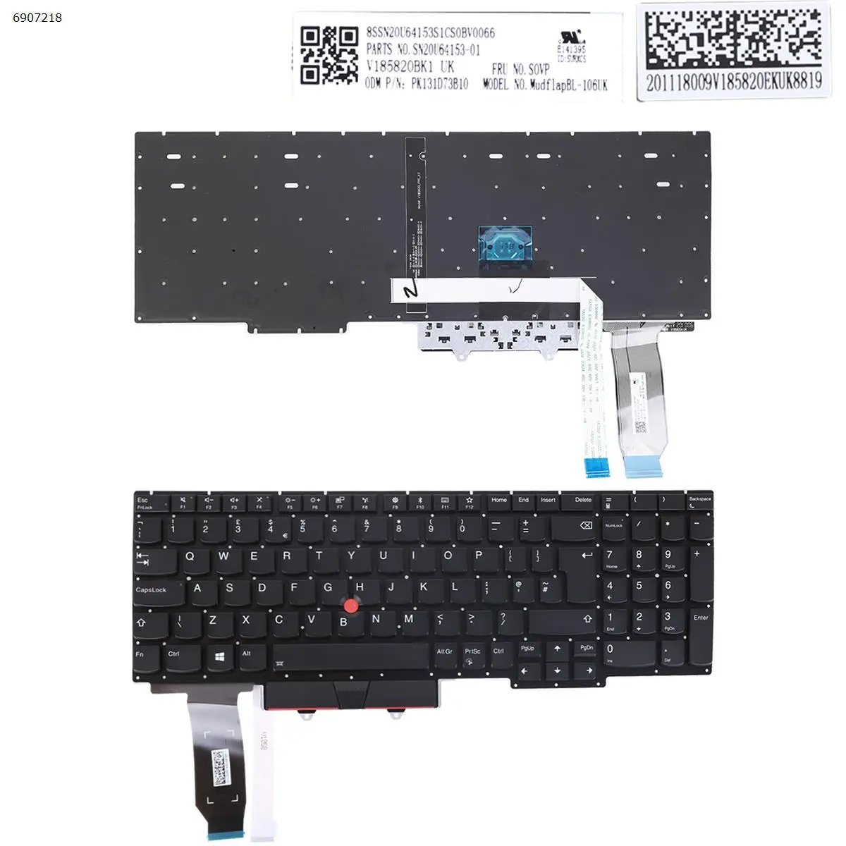 UK Laptop Keyboard for Lenovo Thinkpad E15 (2020 year) Backlit With Point Stick
