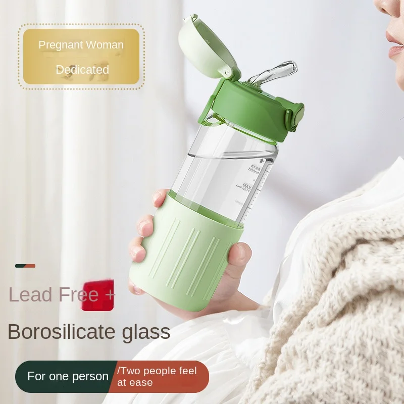 

Милая стеклянная бутылка для воды 360 мл/500 мл с ситечком для заваривания чая, милая портативная соломинка для сока, холодных напитков, станда...