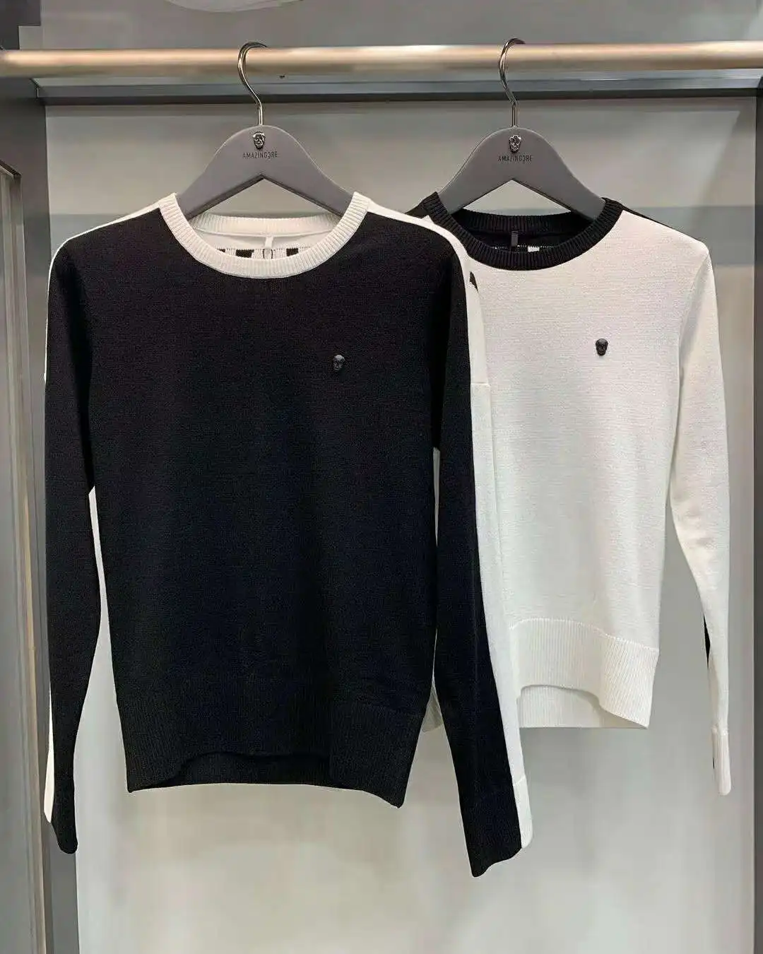 

Korean version of women's Golf wool sweater outdoor tennis sports slim-fit match color round neck slim casual jacket