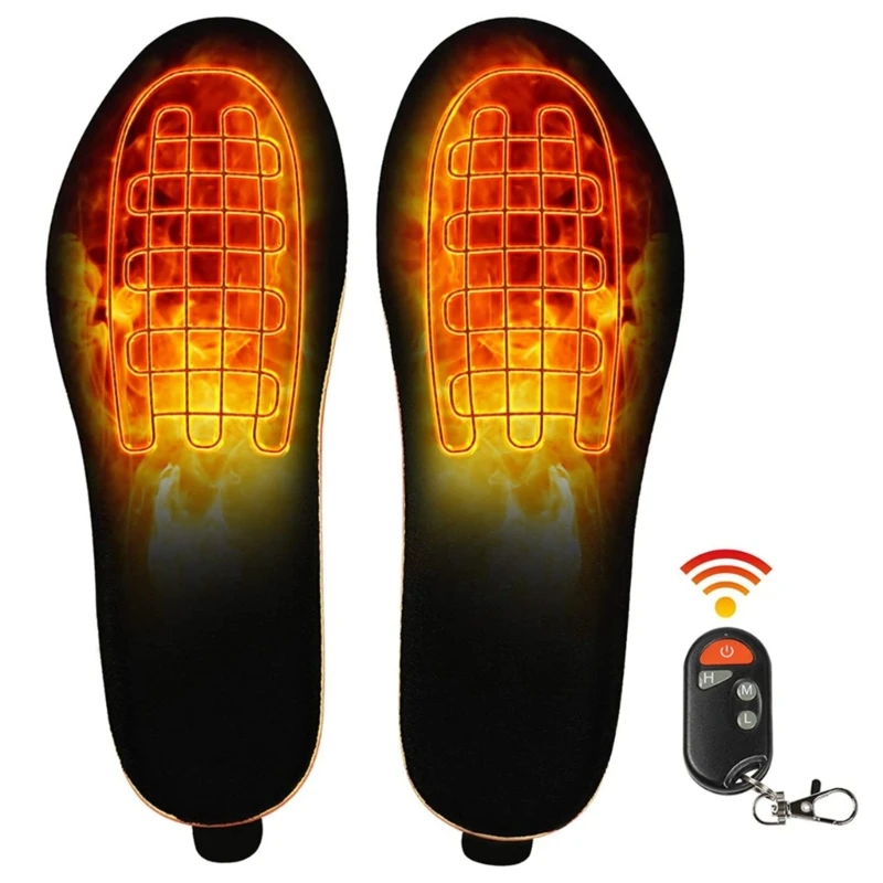 

Electric Heated Insoles Wireless Rechargeable Shoe Pads 3 Heat Settings Foot Warmer for Running Walking Camping Hiking