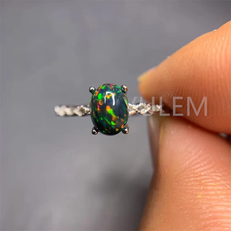 Фото Женское кольцо с опалом, из серебра 925 пробы, 6 х8 мм №3