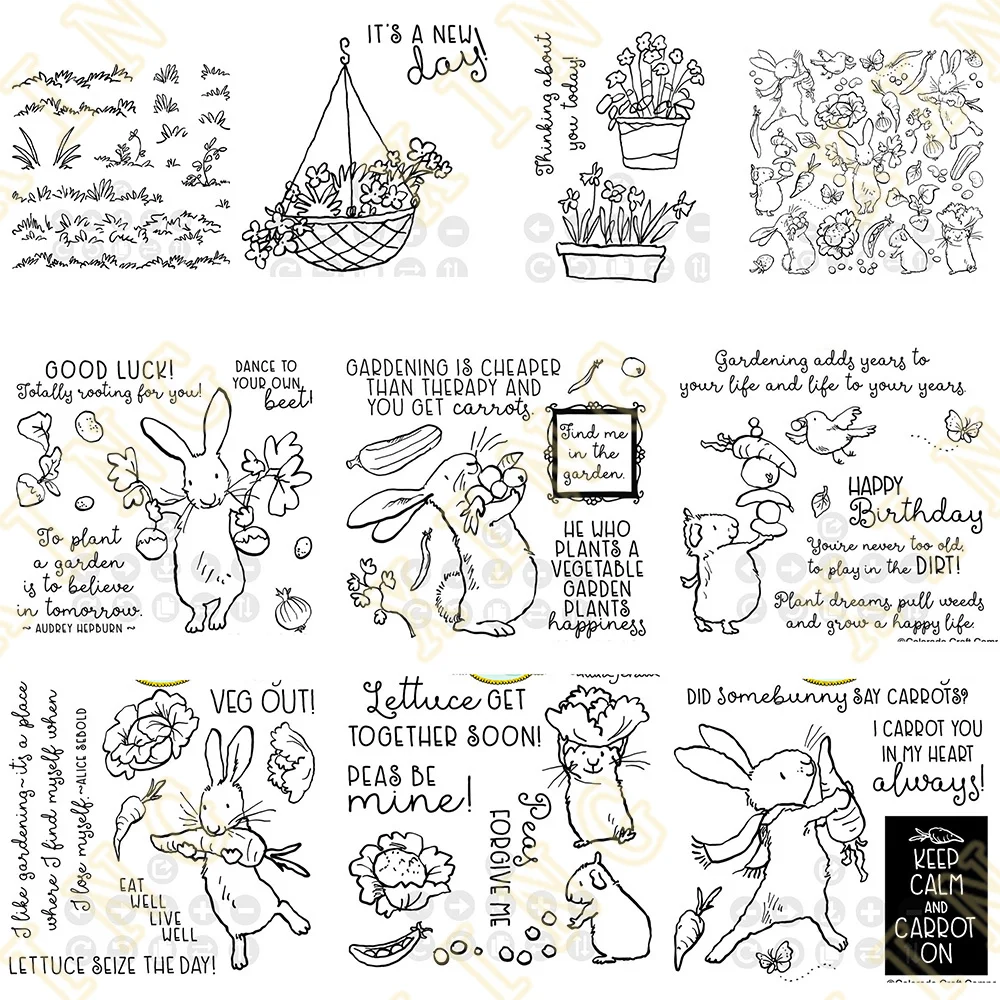 

Garden Therapy Easter Bunny Carrot 2023 New Metal Cutting Dies Stamps Scrapbook Diary Decoration Embossing Template Diy Handmade