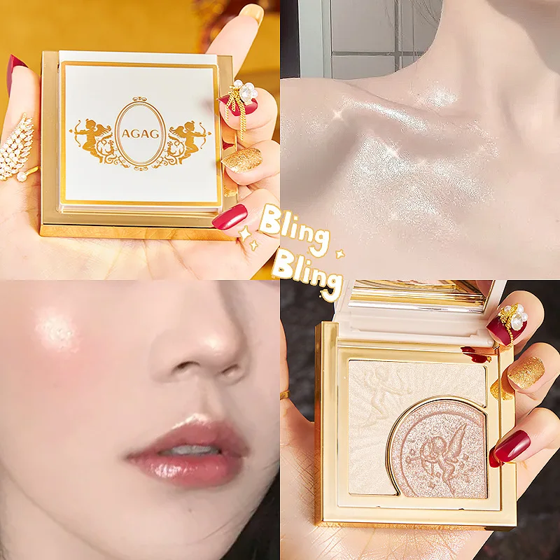 

AGAG Highlighter Makeup Bronzer Powder Body Glitter Shimmer Glow Face Illuminator Highlighter Long-lasting Contouring Palette