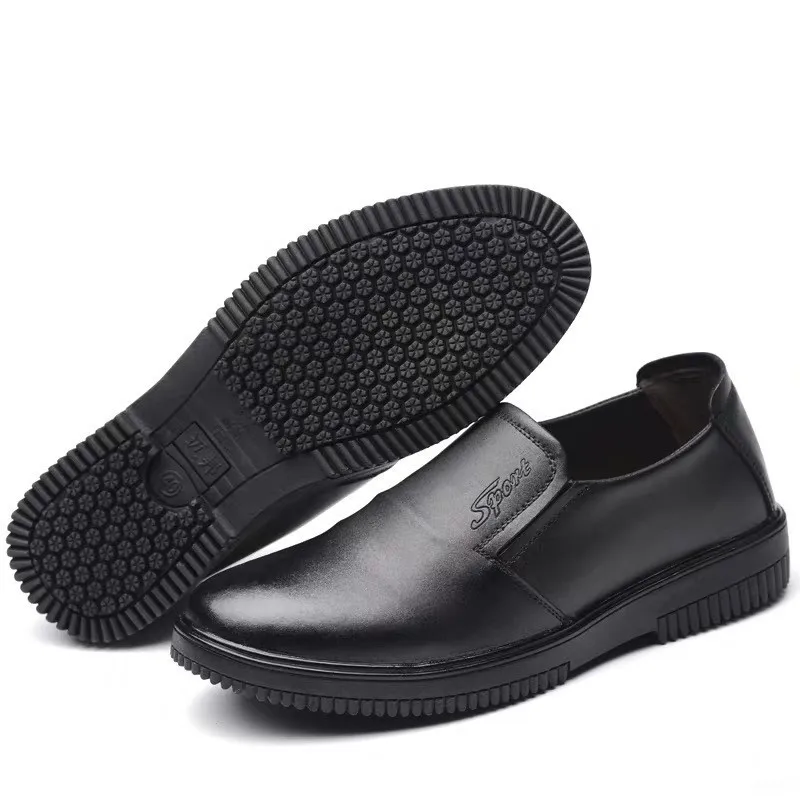 

Chef Shoes Oil-proof Kitchen Work Shoes Summer Hotel Breathable Non-slip Oil-resistant Wear-resistant Leather Black Xe