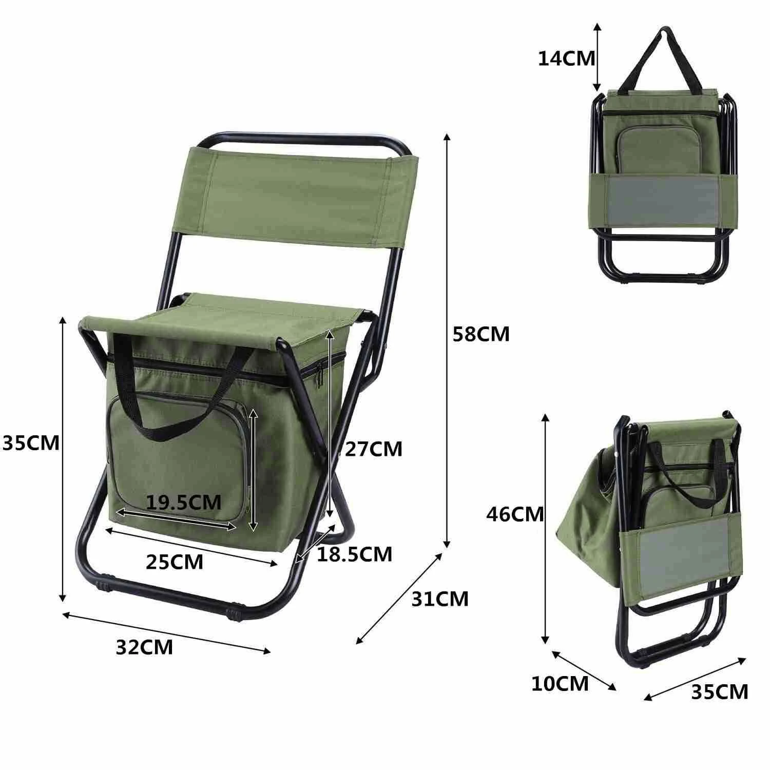 Tourbon Lightweight Outdoor Folding Chair Seat with Portable Insulated Bag Cooler Picnic Hiking Camping Fishing Stool enlarge