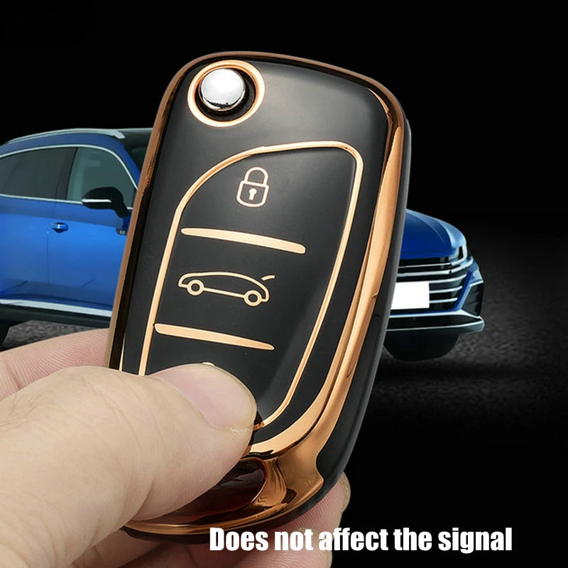 TPU Car Key Case Cover Key Shells Fob For Citroen C1 C2 C3 C4 C5 XSARA PICA For Peugeot 306 407 807 For DS DS3 DS4 DS5 DS6 images - 6